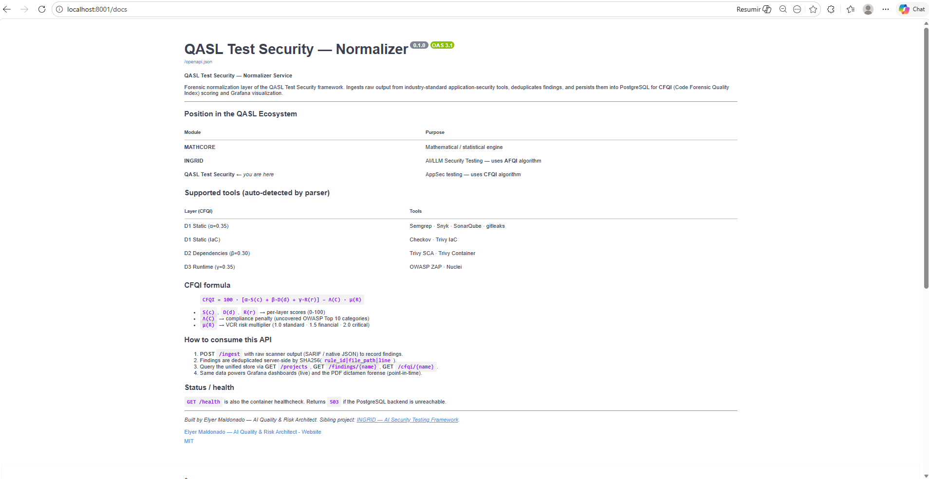 FastAPI Normalizer — Swagger UI interactivo