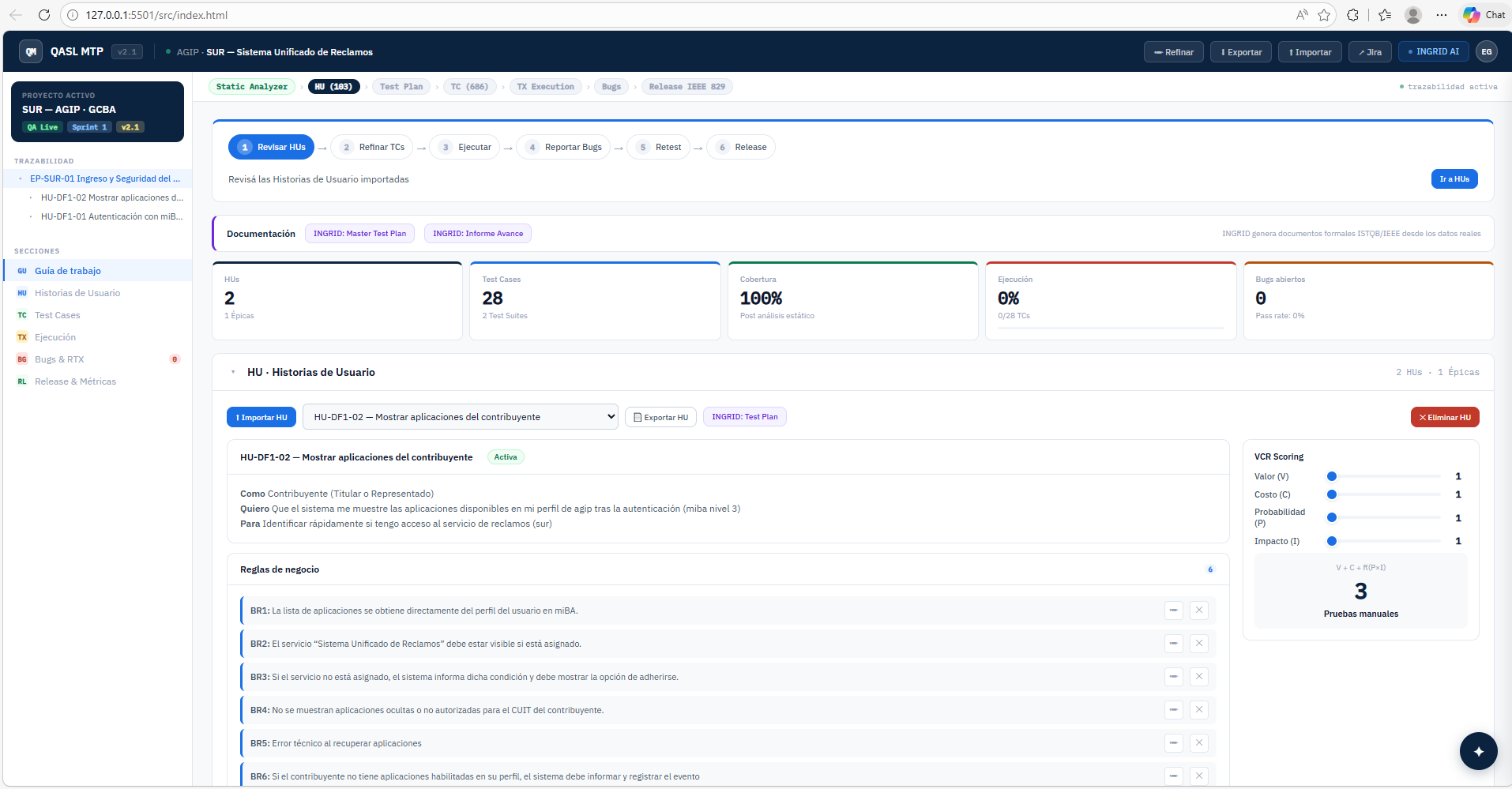 QASL MTP v3.0 - Manual Testing Platform Dashboard